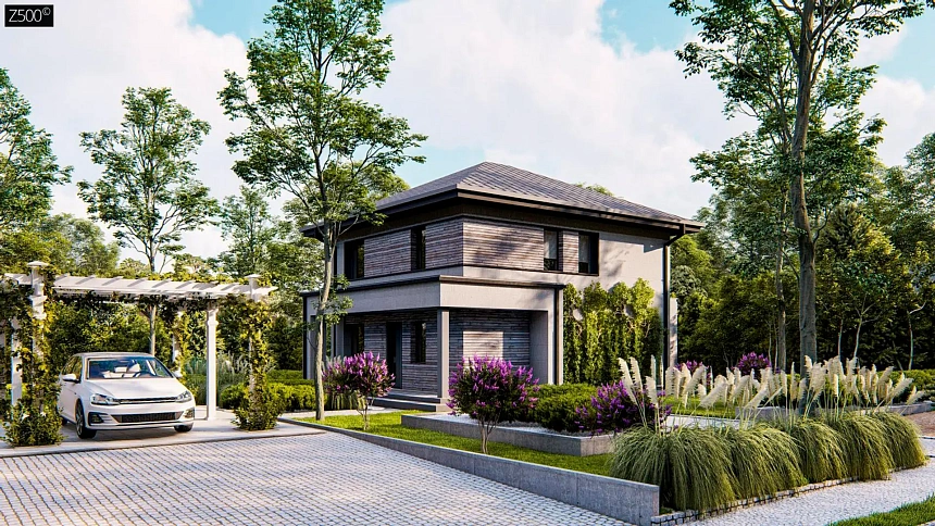 Проект современного двухэтажного дома