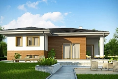 Красивый и комфортный одноэтажный дом с цоколем