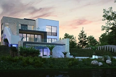 Трехэтажная современная резиденция&nbsp;&nbsp;с террасами и бассейном .