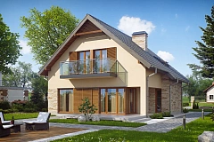 Проект аккуратного и удобного дома с мансардой