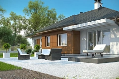 Комфортный одноэтажный дом в традиционном стиле.