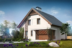 Традиционный дом с дополнительной комнатой на первом этаже и эркером в обеденной зоне.