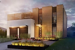 Вариант стильного двухэтажного дома Zx120 с измененной планировкой