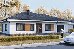 Одноэтажный дом с гаражом на 1 авто и 3 спальнями. 