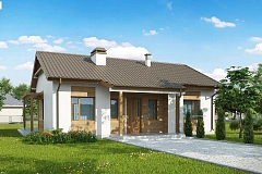 Проект одноэтажного дома с приятным дизайном