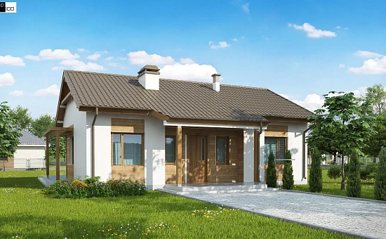 Проект одноэтажного дома с приятным дизайном