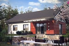 Аккуратный одноэтажный дом в классическом стиле