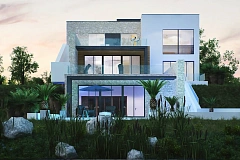 Трехэтажная современная резиденция&nbsp;&nbsp;с террасами и бассейном .