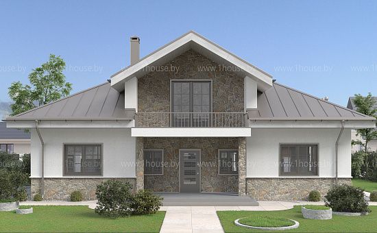 Мансардный дом с 3 спальнями и свободной планировкой мансарды.