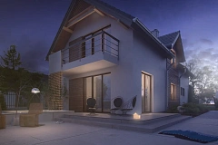 Функциональный и привлекательный дом с гаражом для узкого участка.