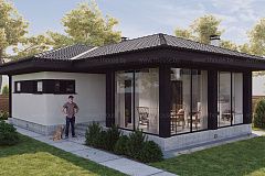 Проект бани с остеклённой террасой.