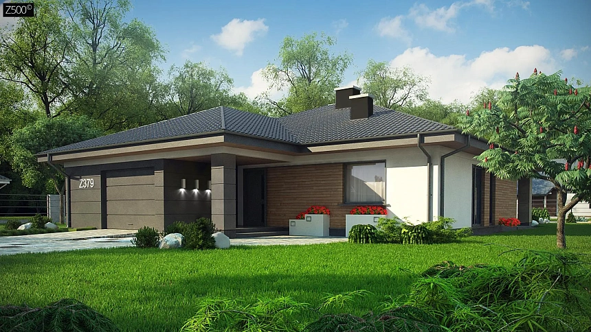 Проект стильного одноэтажного дома с функциональной планировкой