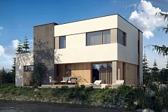 Вариант двухэтажного  дома Zx59 с плитами перекрытия