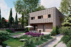 Современный двухэтажный дом с подземным гаражом