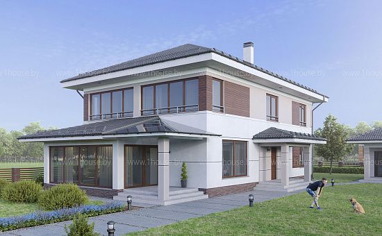 Двухэтажный дом с пятью спальнями и подвалом.