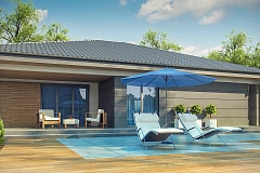 Проект стильного одноэтажного дома с функциональной планировкой