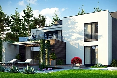 Двухэтажный дом в стиле минимализм - вариант проекта ZR 17