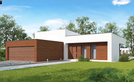 Вариант проекта Zx35 c гаражом слева, на две машины