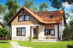 Дом для узкого участка с дополнительной спальней на первом этаже и кухней со стороны сада.