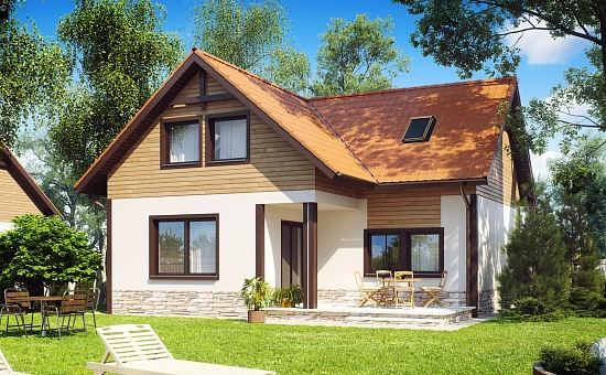 Дом для узкого участка с дополнительной спальней на первом этаже и кухней со стороны сада.