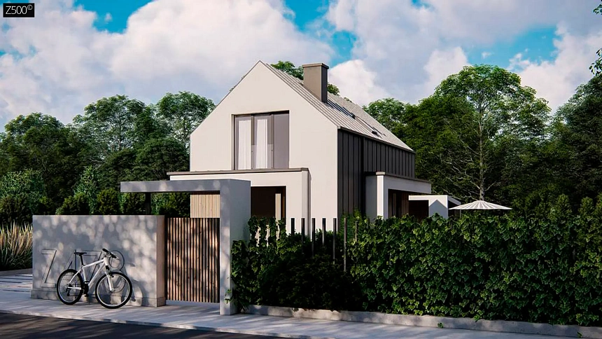 Проект мансардного дома Z478 с плитами перекрытия