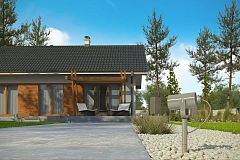 Компактный одноэтажный дом в традиционном стиле.