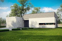 Проект одноэтажного дома в стиле модерн эффектной формы