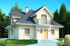 Проект изысканного классического дома с мансардой.