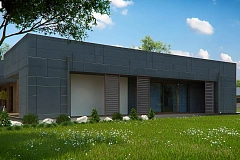 Современный односемейный дом с  плоской крышей