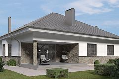 Мансардный дом с гаражом и свободной планировкой масанрды.