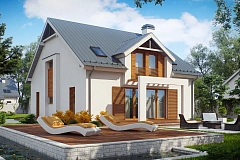 Дом традиционной формы с элегантными современными элементами в архитектуре.