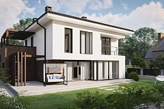 Современный двухэтажный дом с гаражом на две машины