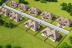 Проект домов близнецов, дополнительным помещением на чердаке, с эл. котлом