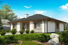 Вариант одноэтажного коттеджа Z67A с 3 спальнями