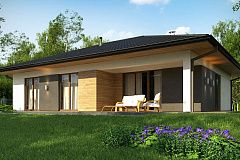 Аккуратный одноэтажный дом в традиционном стиле с продуманной планировкой