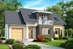 Проект дома с гаражом, с возможностью его использования в качестве двухсемейного