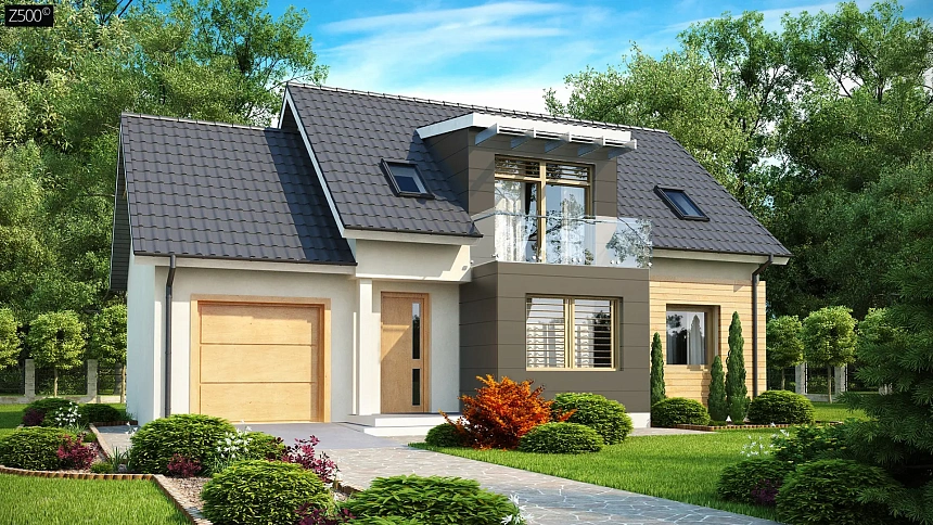 Проект дома с гаражом, с возможностью его использования в качестве двухсемейного