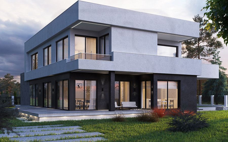 Индивидуальный жилой дом в современном стиле в деревне Головки