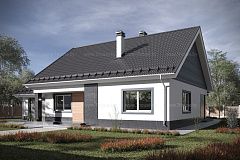 Одноэтажный дом с гаражом и 3мя спальнями.