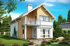 Энергоэффективный и удобный дом с современными элементами отделки фасадов. Подходит для узкого участка.