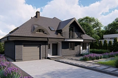 Версия проекта Z18 со встроенным гаражом с левой стороны дома