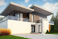 Просторный современный дом с плоской кровлей