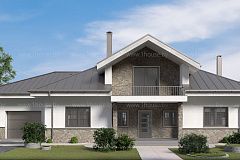 Мансардный дом с гаражом и свободной планировкой масанрды.