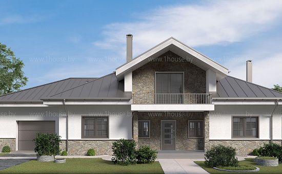 Мансардный дом с гаражом.