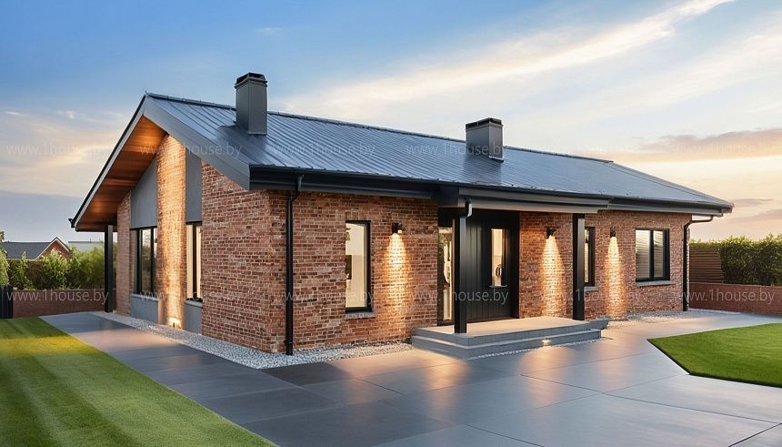 Одноэтажный дом с 2ым светом и 3мя спальнями включая мастер-спальню.