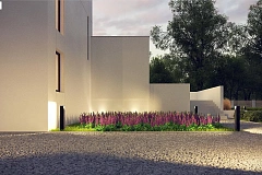 Современный проект с уникальным дизайном, оштукатуренным фасадом и гаражом