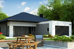 Одноэтажный дом с четырьмя спальнями и гаражом на два автомобиля