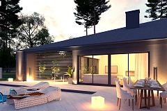 Проект современного дома с вторым светом, стильной кровлей и удобной планировкой.