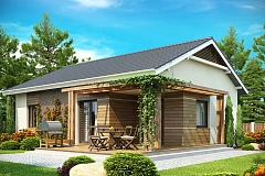 Проект компактного одноэтажного дома, экономичного как в строительстве, так и в эксплуатации.