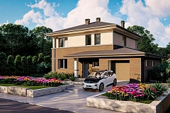 Вариант двухэтажного дома Zz11k+ c плитами перекрытия